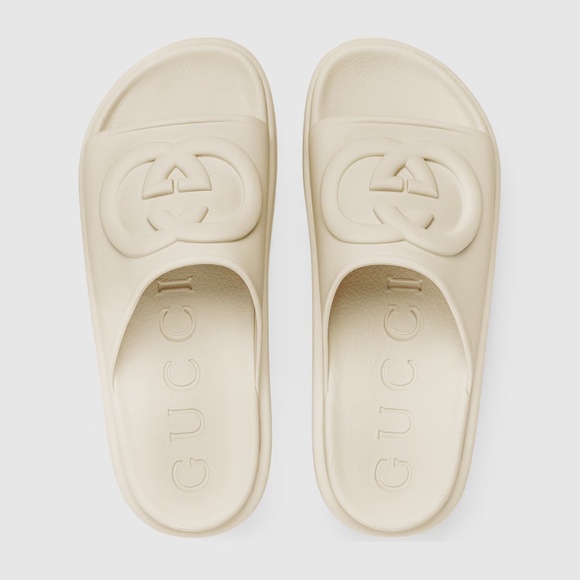 GUCCI WOMEN'S SLIDE SANDAL WITH INTERLOCKING G - Picture 5 of 8